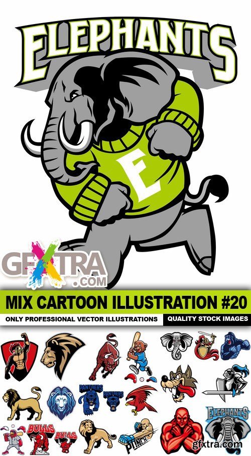Mix Cartoon Illustration #20 - 50 Vector