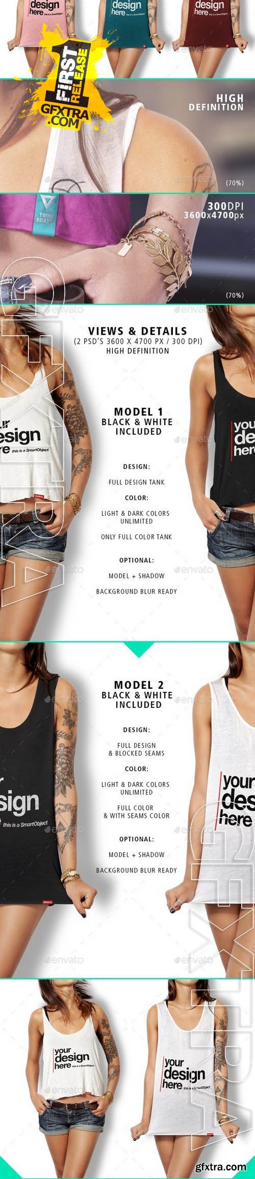 Tank Mock-Up Tattooed Woman - GraphicRiver 8975952 Tank Mock-Up Tattooed Woman - GraphicRiver 8975952