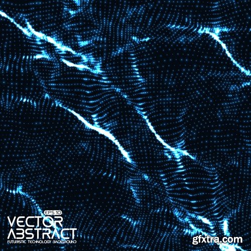 Abstract Background Cyber Waves 25xEPS