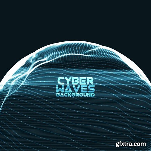 Abstract Background Cyber Waves 25xEPS