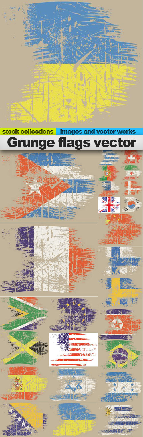 Grunge flags,25 x EPS Grunge flags,25 x EPS