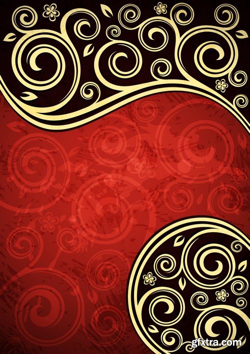 Stock Vectors - Abstract vintage floral vector illustration Background, 25xEPS