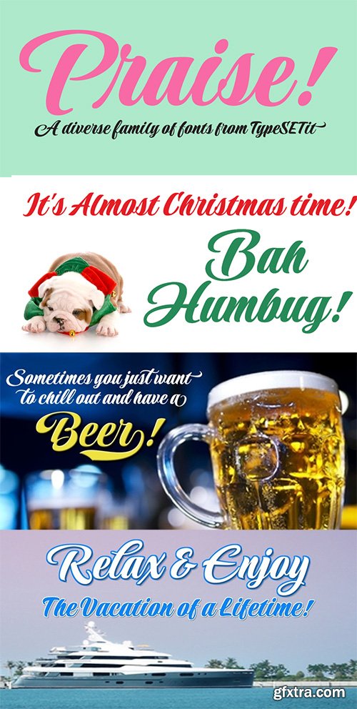 Praise Font Family - 7 Font $280