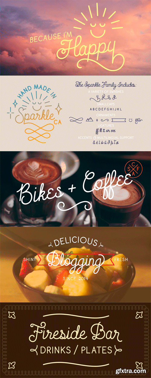 Sparkle Script Font Family - 2 Fonts for $45 Sparkle Script Font Family - 2 Fonts for $45
