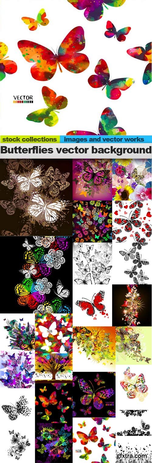 Butterflies vector background,25 x EPS, Butterflies vector background,25 x EPS,