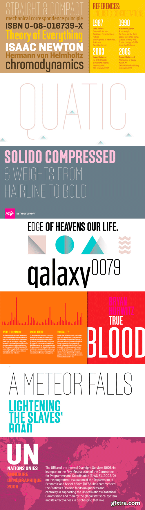 Solido Compressed Font Family - 6 Fonts for $160
