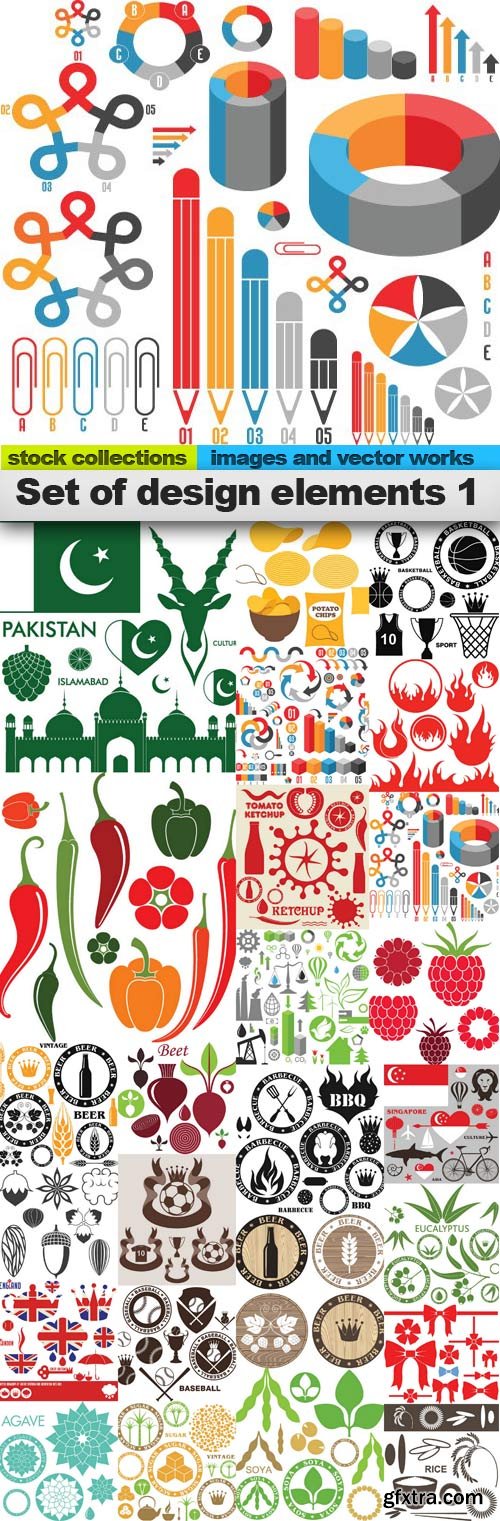 Set of design elements 1,25 x EPS