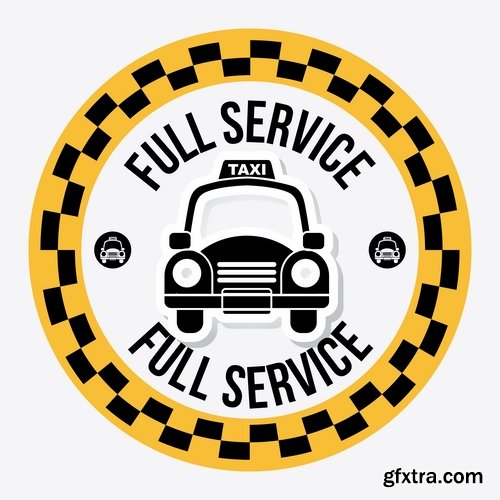 Sticker taxi vector images 25 Eps