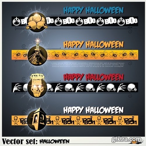 Stickers Fun Halloween vector images 25 Eps