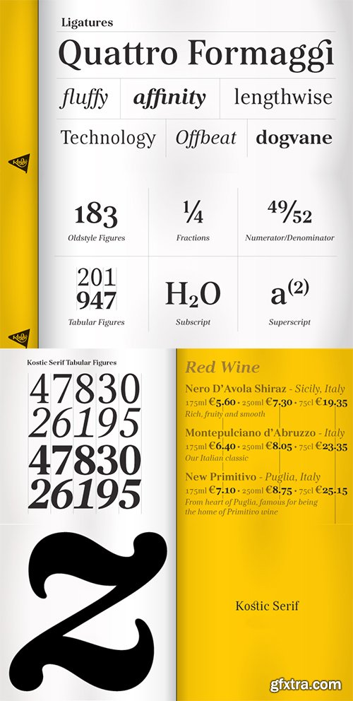 Kostic Serif Font Family - 6 Fonts $300