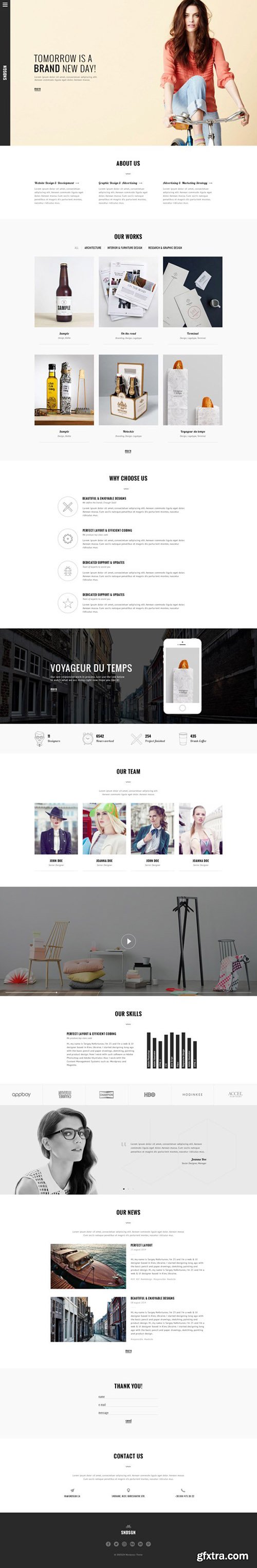 PSD Web Template - Flat Simple - White Style One Page