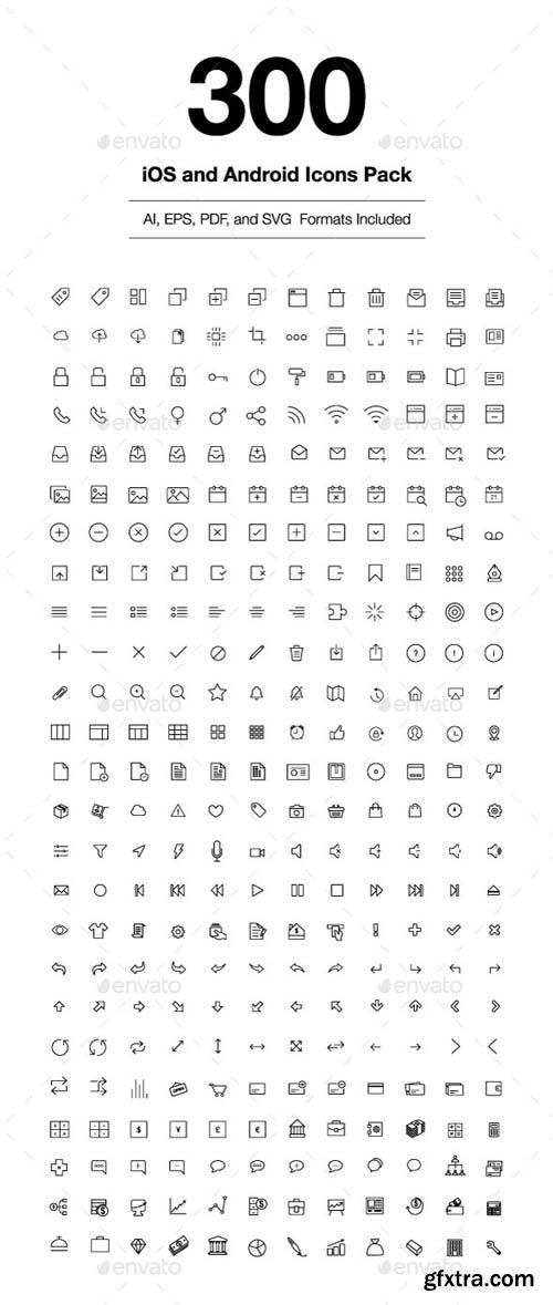 GraphicRiver - 300 iOS and Android Vector Icons