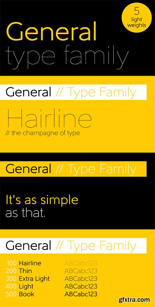 General Font Family - 5 Font $145 General Font Family - 5 Font $145