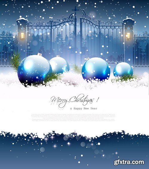 Stock Vectors - Merry Christmas Background, 25xEPS
