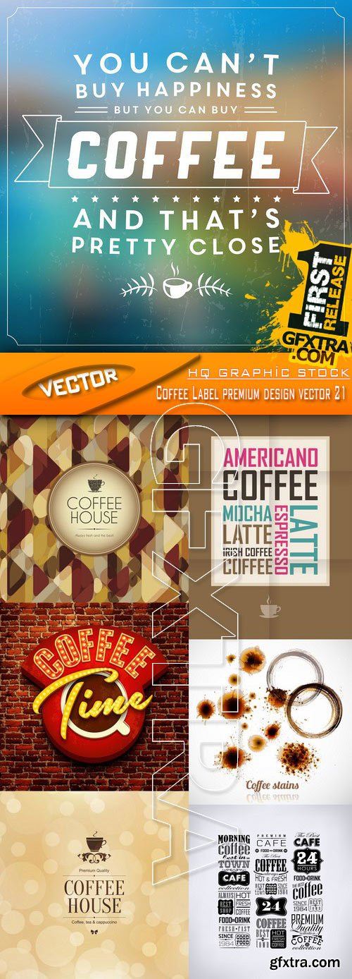 Stock Vector - Coffee Label premium design vector 21
