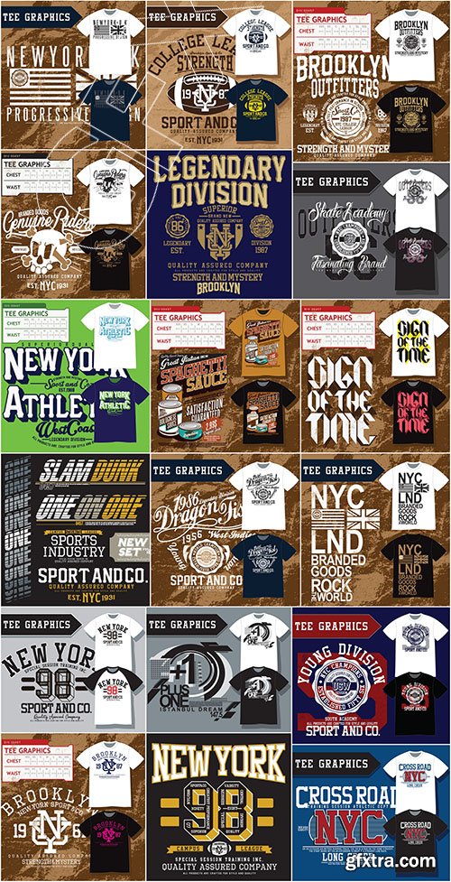 T-Shirts Design Collection, 25xEPS