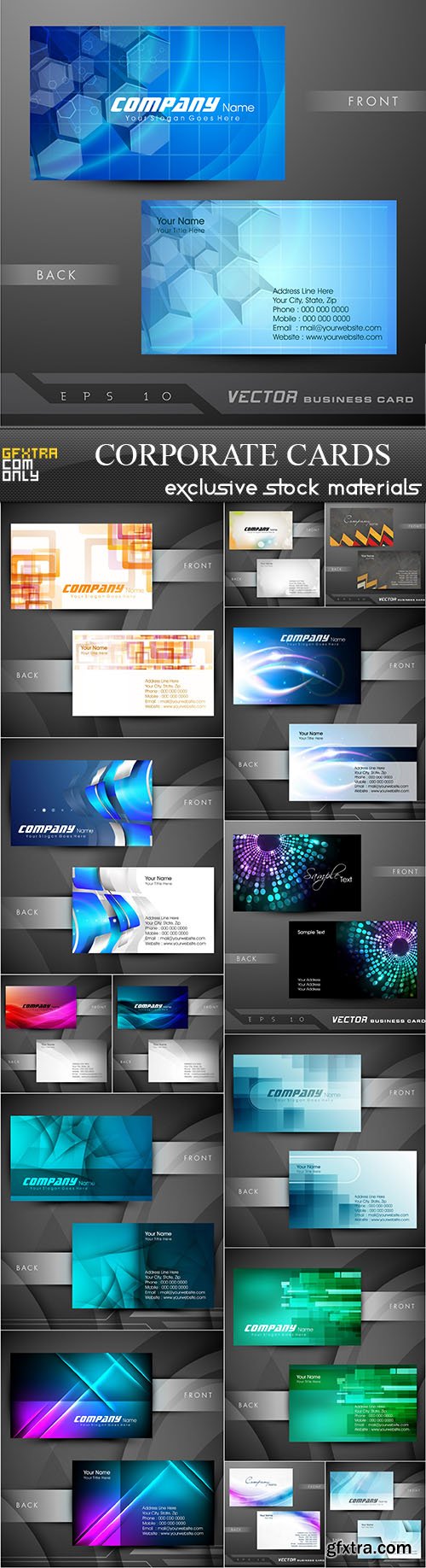 Corporate Cards Collection, 15xEPS Corporate Cards Collection, 15xEPS