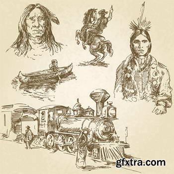 Native American Sketches 25xEPS