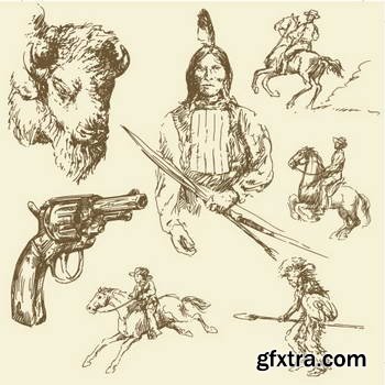 Native American Sketches 25xEPS