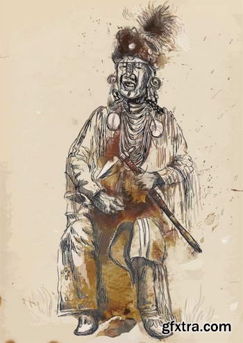 Native American Sketches 25xEPS