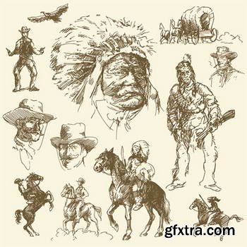 Native American Sketches 25xEPS