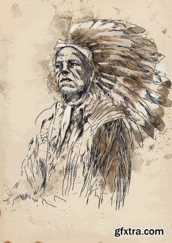 Native American Sketches 25xEPS