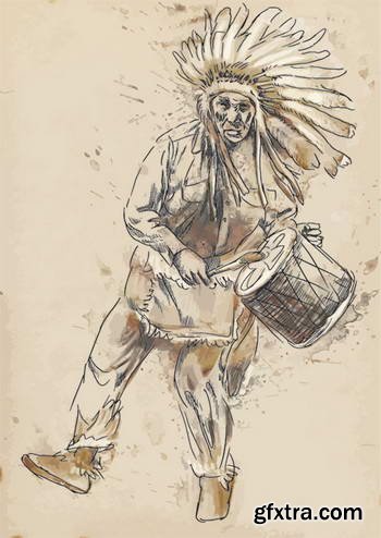 Native American Sketches 25xEPS