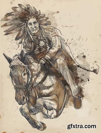 Native American Sketches 25xEPS