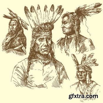 Native American Sketches 25xEPS