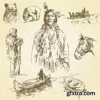 Native American Sketches 25xEPS