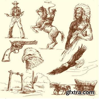 Native American Sketches 25xEPS