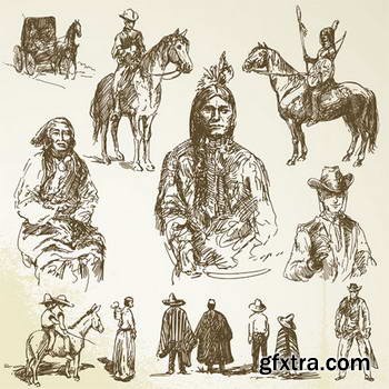 Native American Sketches 25xEPS