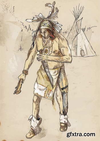Native American Sketches 25xEPS