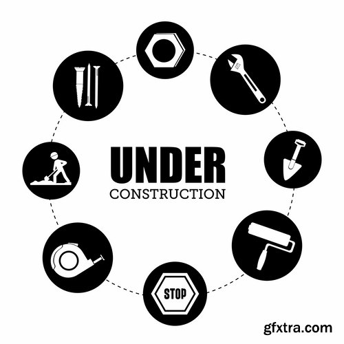 Collection of stickers construction vectors #2-25 Eps