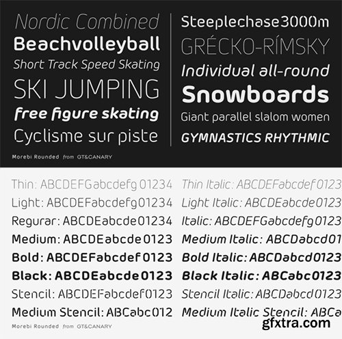 Morebi Rounded Font Family - 16 Fonts 512$ Morebi Rounded Font Family - 16 Fonts 512$