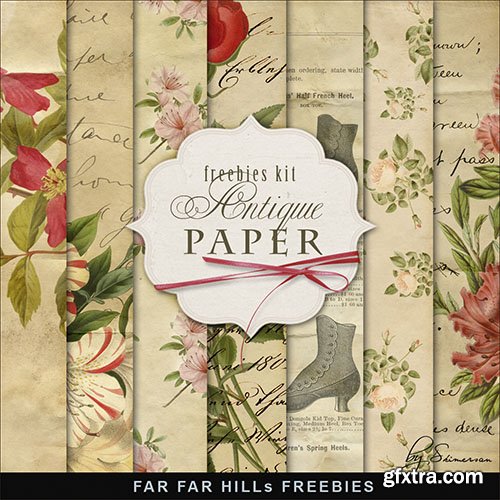 Textures - Vintage Style Background - Antique Paper With Flowers