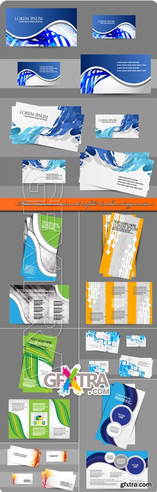 Modern business card and tri fold brochure design vector 2