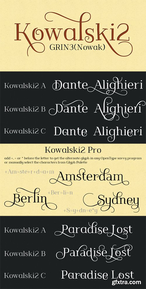 Kowalski2 Font Family - 5 Font 108$