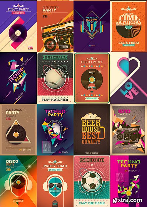 Retro Posters Collection, 25xEPS