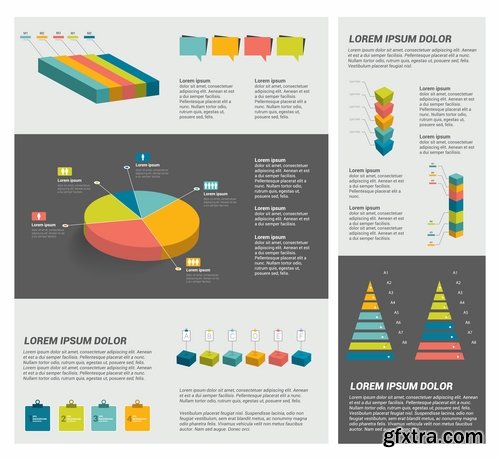 Collection of elements of infographics vector image 25 Eps