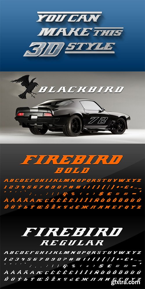 Firebird Font Family - 3 Fonts 140$
