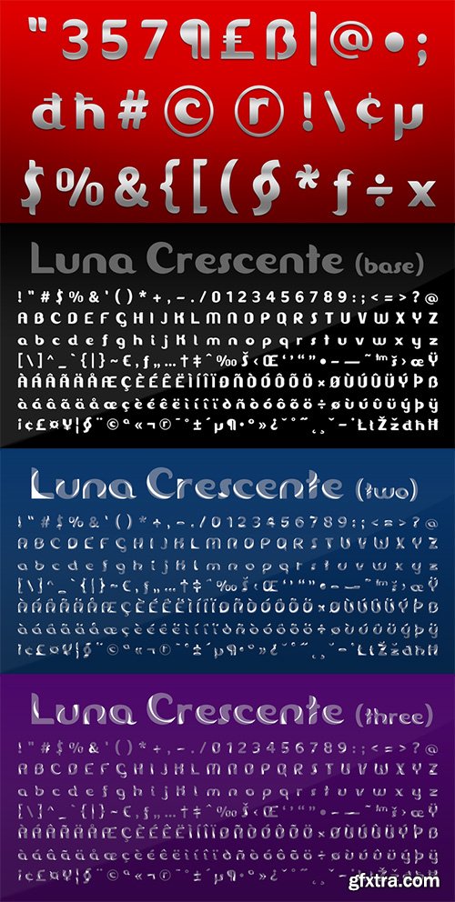 Luna Crescente Font Family - 6 Fonts 110$