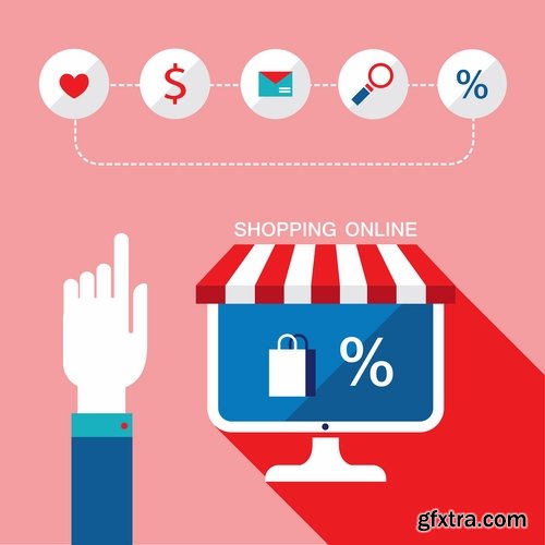 Collection elements of infographics shopping vector image 25 Eps