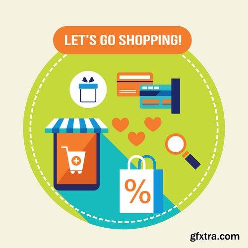 Collection elements of infographics shopping vector image 25 Eps