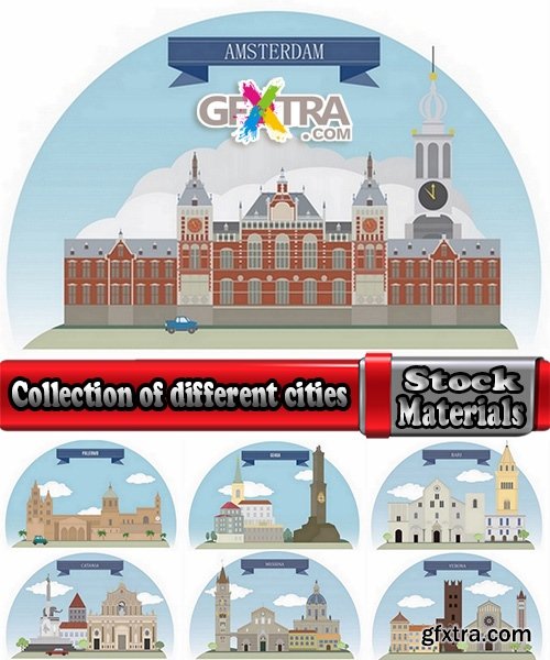Collection of different cities vetor image 25 Eps