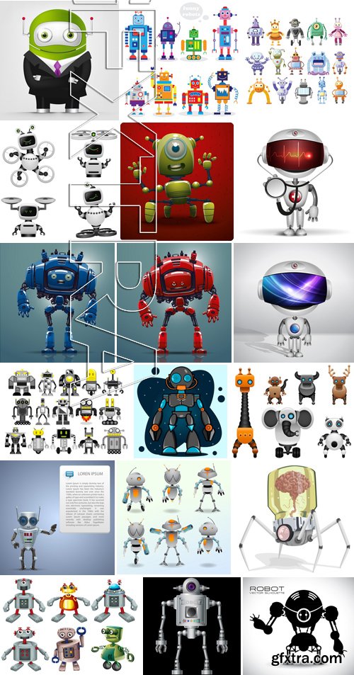 Stock Vectors - Robot, 25xEPS