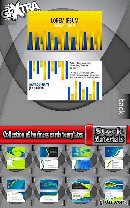 Collection of business cards templates 25 Eps