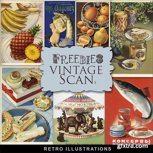 Scrap-kit - Retro Illustrations - Food