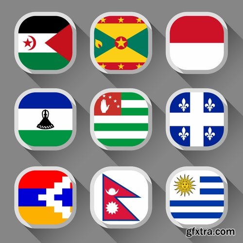Collection of different icons flags 25 Eps