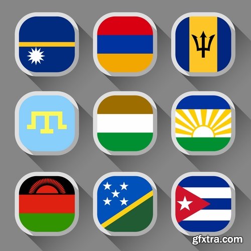 Collection of different icons flags 25 Eps